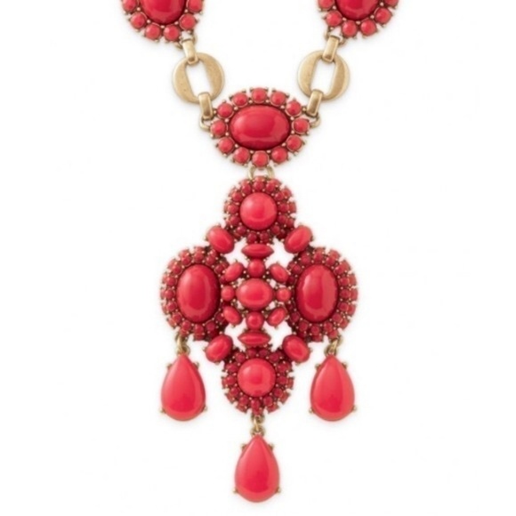 Stella & Dot Sardinia Vibrant Red Statement Necklace - Picture 1 of 9